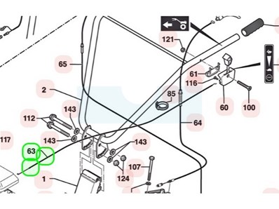 Câble d'accélérateur pour motobineuse Sarp / Pubert (0308040004)