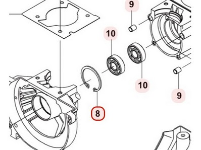 Circlips de roulement de vilebrequin pour moteur Kawasaki (920332202)