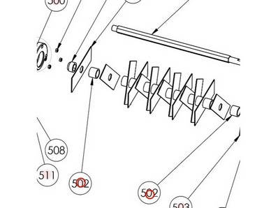 Entretoise de rotor pour scarificateur Roques & Lecoeur (K340000077)