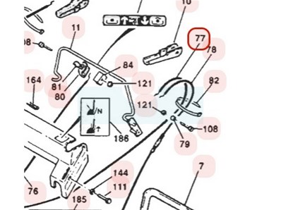 Câble d'arret moteur pour tondeuse débroussailleuse Sarp / Pubert (0308050002)