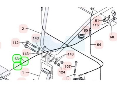 Câble d'accélérateur pour motobineuse Sarp / Pubert (0308040005)