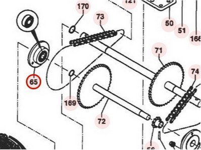 Palier d'arbre intermédière (17mm) pour tondeuse débroussailleuse Sarp (0340040012)