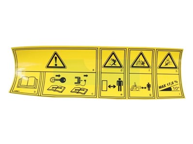 Etiquette d'avertissement pour tracteur tondeuse Etesia (13021)