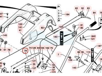 Câble d'embrayage pour tondeuse débroussailleuse Sarp / Pubert (0308020004)