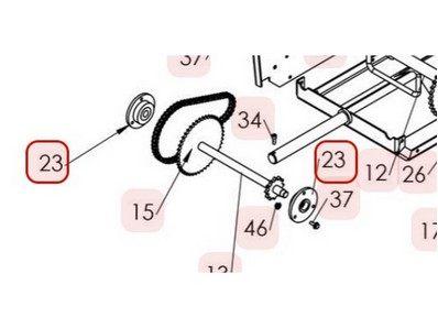 Palier d'arbre intermédière (15mm) pour tondeuse débroussailleuse Sarp (0340040013)